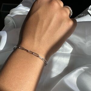 Silver Paperclip Bracelet